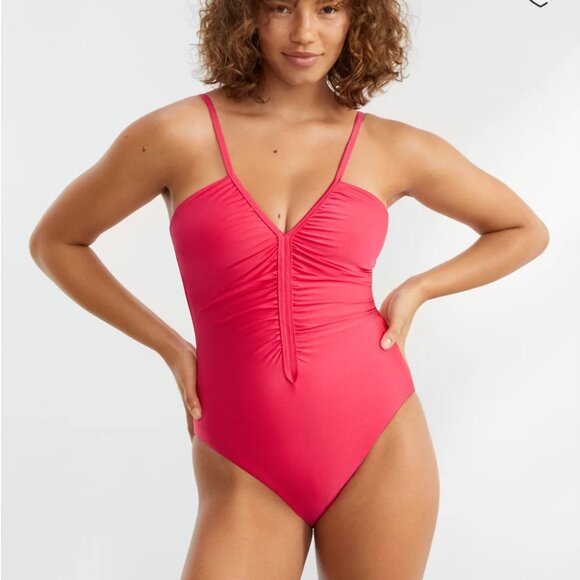 Sanctuary Swim Glisten Shirred One-Piece Medium - Picture 5 of 6